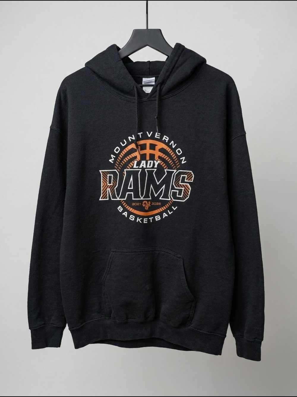 Black 'Lady Rams' Basketball Hoodie